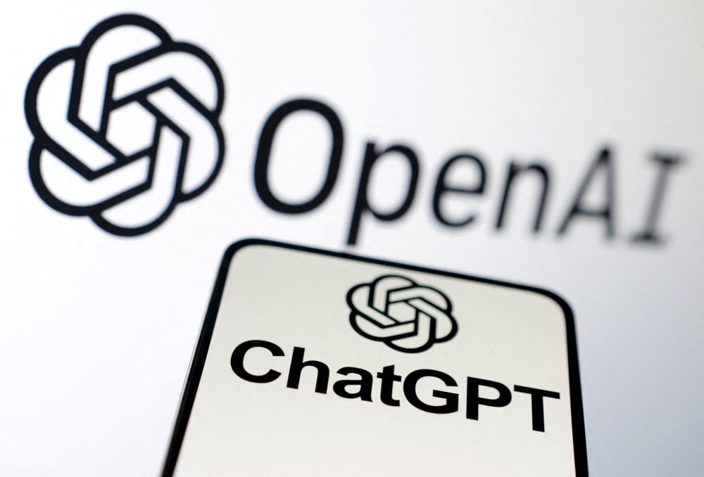 L'illustration montre les logos d'openai et de chatgpt