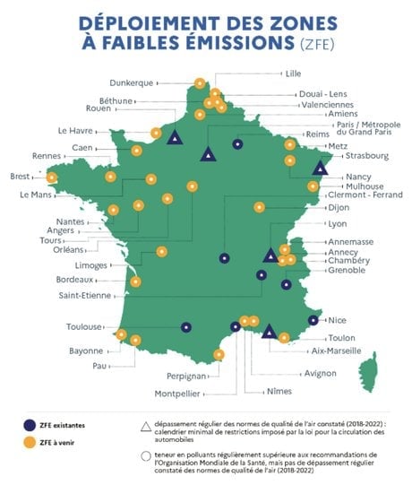 Déploiement des ZFE en France
