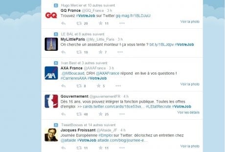 Fil Twitter première journée de l'emploi européenne