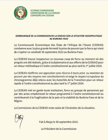 CP cedeao burkina