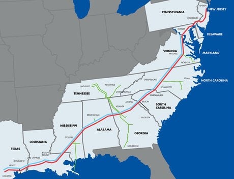 Colonial Pipeline, carte