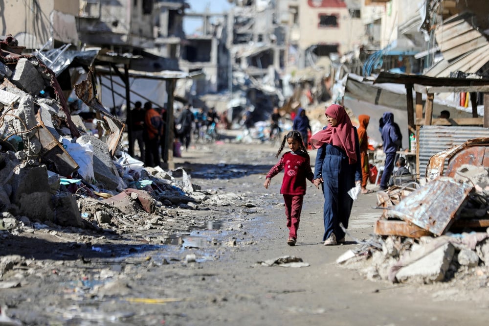 Une rue de la ville de gaza, detruite par l'offensive militaire israelienne