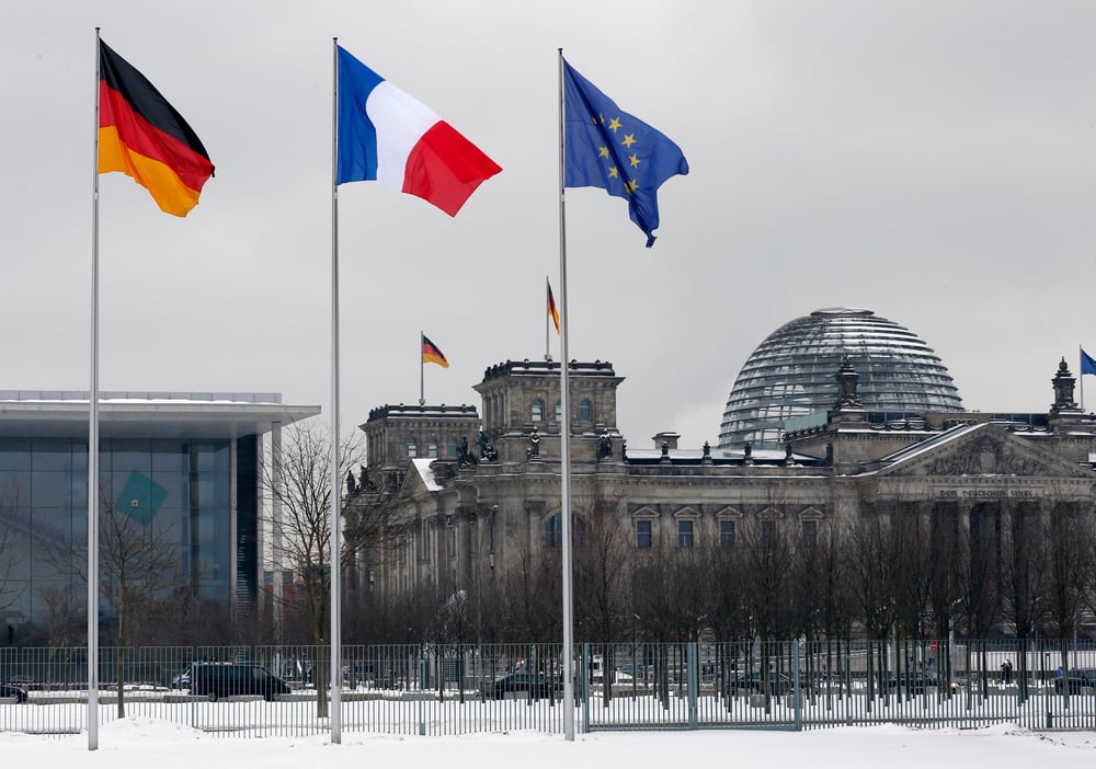 France, Allemagne, Union européenne, Europe, drapeaux, flags,