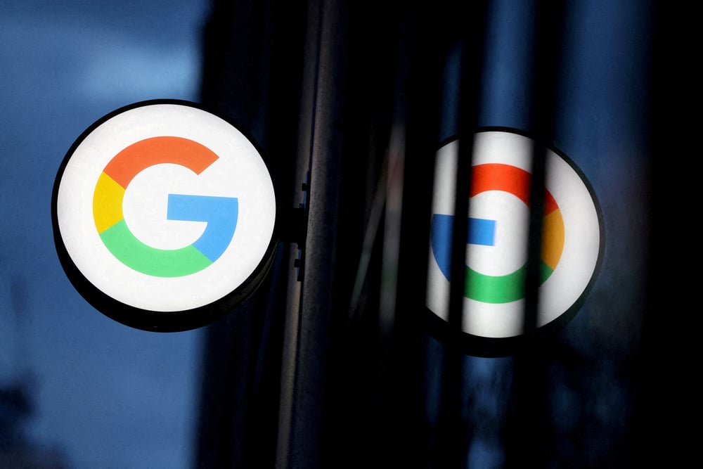 Photo d'archives du logo de google, visible au google store chelsea a new york