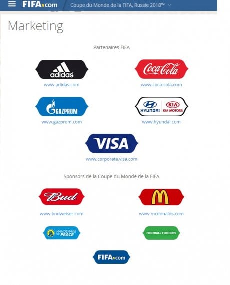 Sponsors de la Fifa