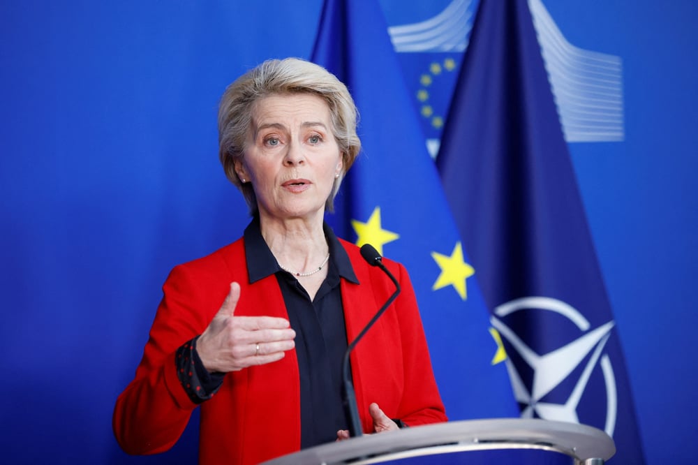 La presidente de la commission europeenne ursula von der leyen, a bruxelles