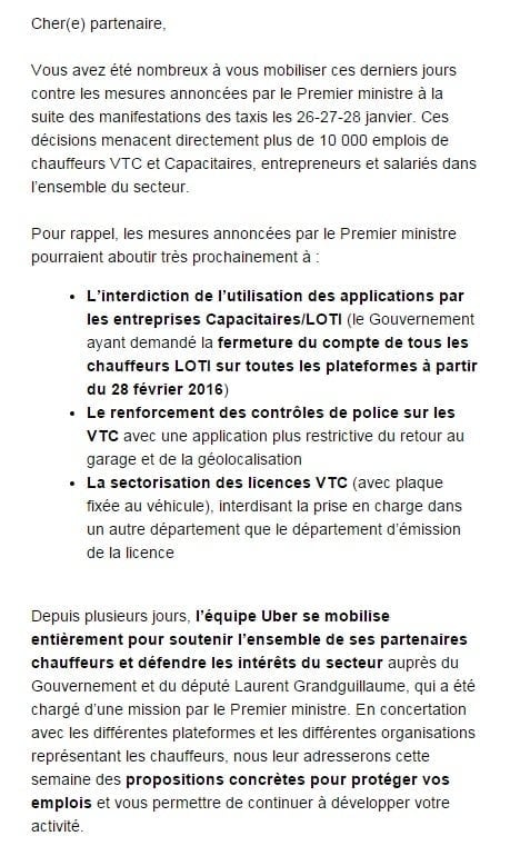 Uber fevrier mobilisation