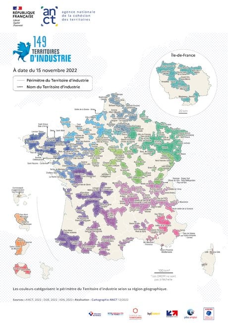 Carte territoire d'industrie