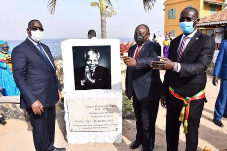 place mandela ile goree ramaphosa macky sall senegal