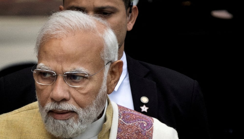 Le premier ministre indien narendra modi arrive le premier jour de la session budgetaire a new delhi