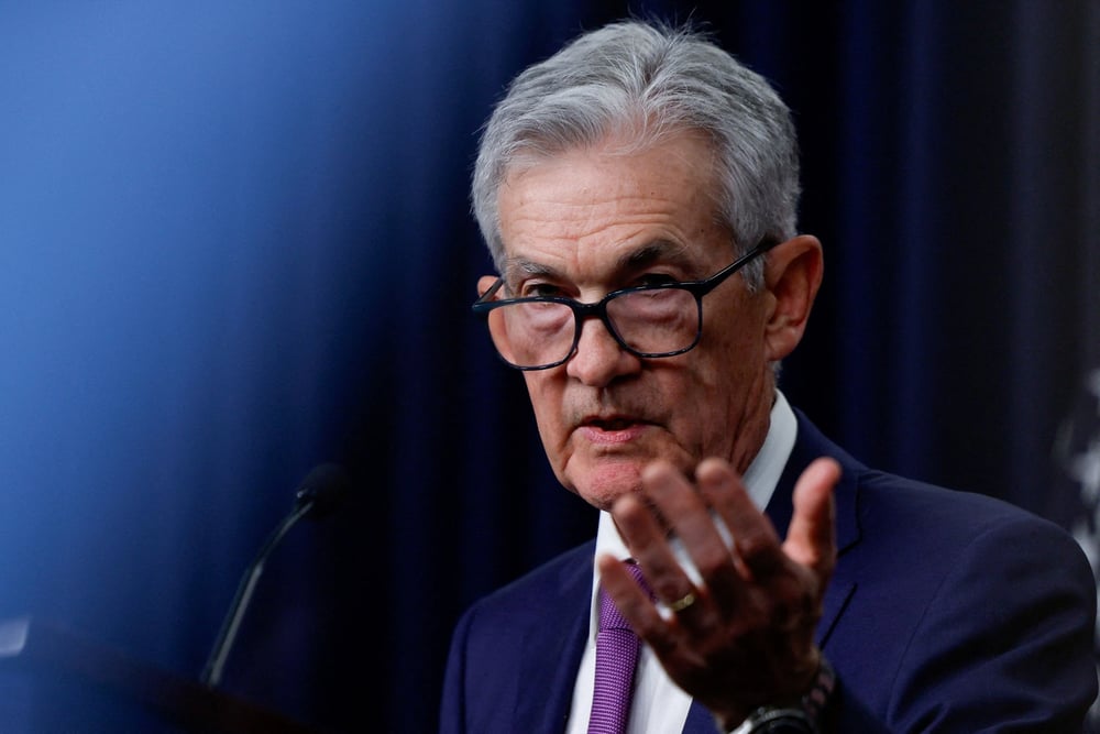 Le president de la reserve federale americaine (fed) jerome powell