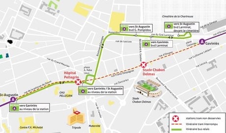 Coupure tram A Bordeaux 2019
