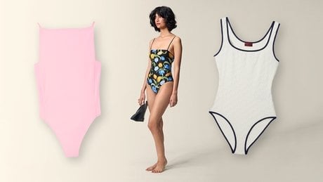 Charlotte Le Bon dans la saison 3 de « The White Lotus » porte une tenue de bain signée Jacquemus, maillot Sole, 290 euros. Maillot de bain en tissu éponge, Gucci, 620 euros. Stefano, Rouje, 105 euros.