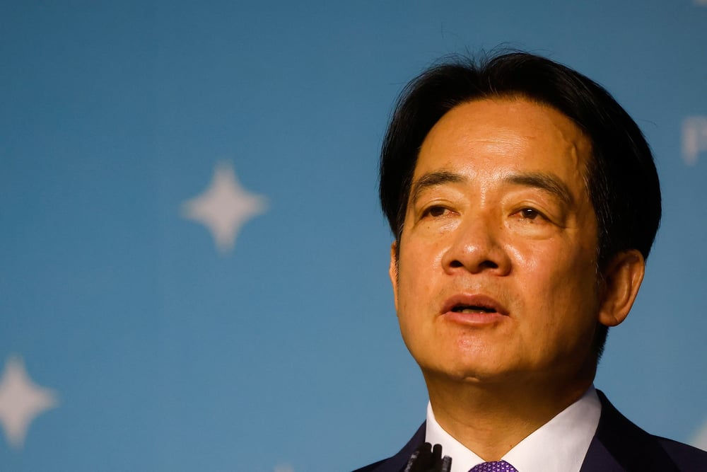 Le president elu de taiwan, lai ching-te, du parti democrate progressiste (dpp), lors d'une conference de presse a taipei