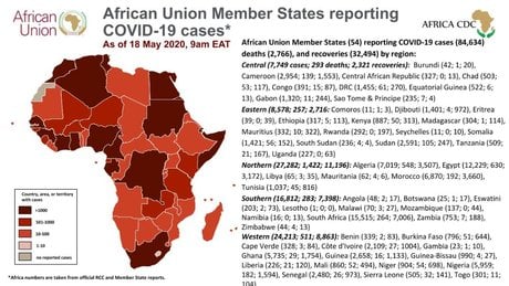 AFRICA cdc chiffres pandemie