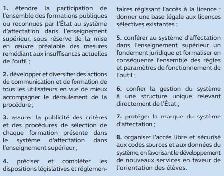 Recommandations de la Cour des Comptes concernant l'accès à l'enseignement supérieur via APB