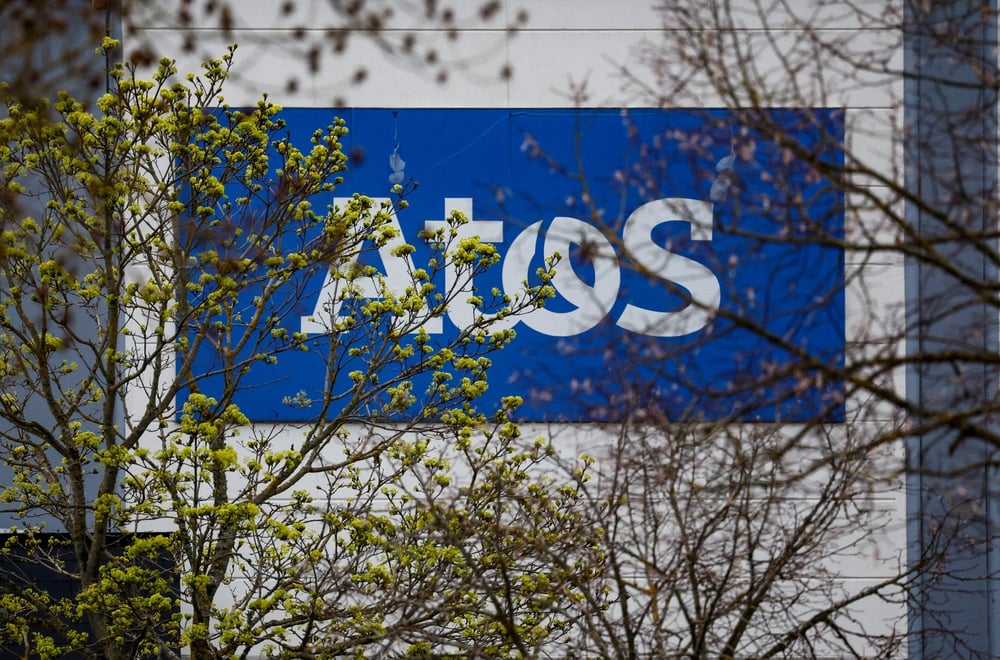 Photo d'archives: le logo de la societe francaise de conseil en informatique atos