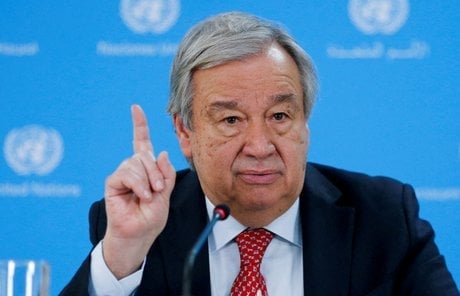 Le secretaire general des nations unies (onu), antonio guterres, s'exprime lors d'une conference de presse a nairobi
