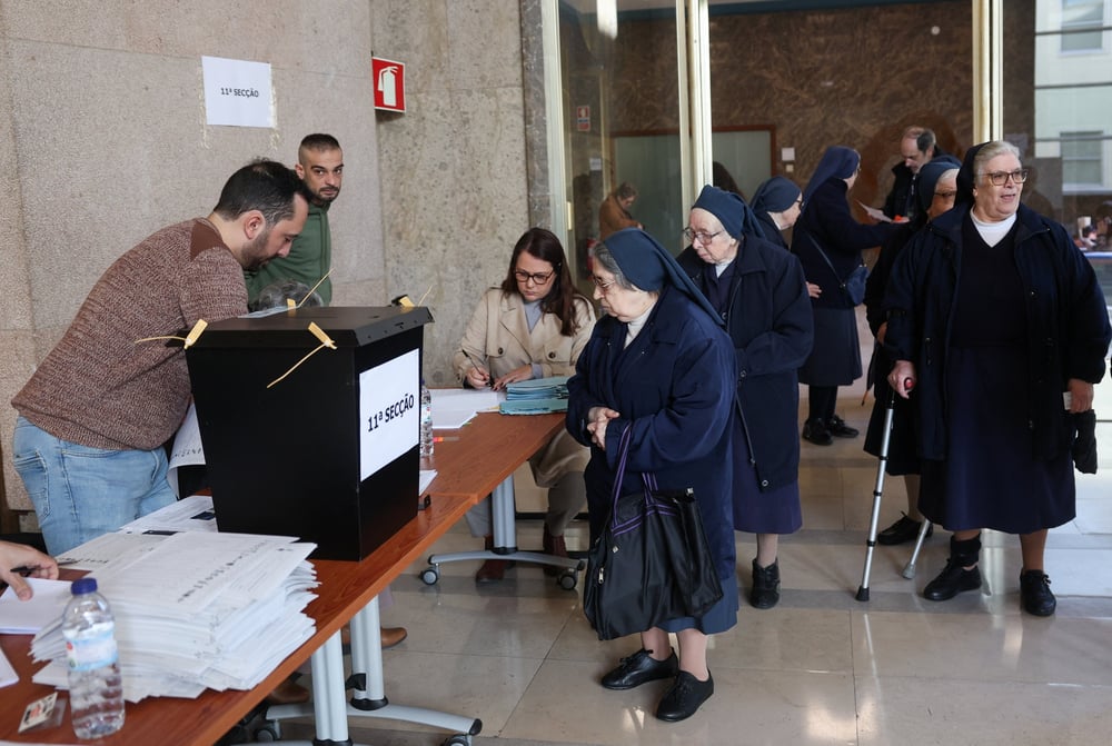 Un bureau de vote a lisbonne, au portugal