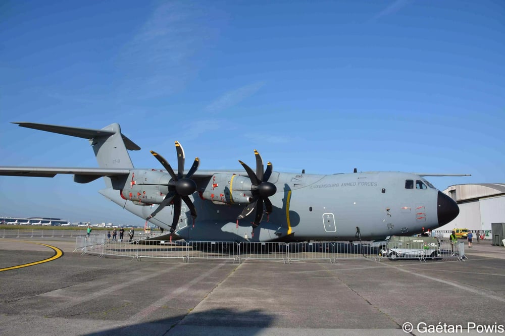 CT-01, premier A400M Atlas de Melsbroek, aux couleurs luxembourgeoises et présentés lors des journées portes ouvertes de la base en 2023.