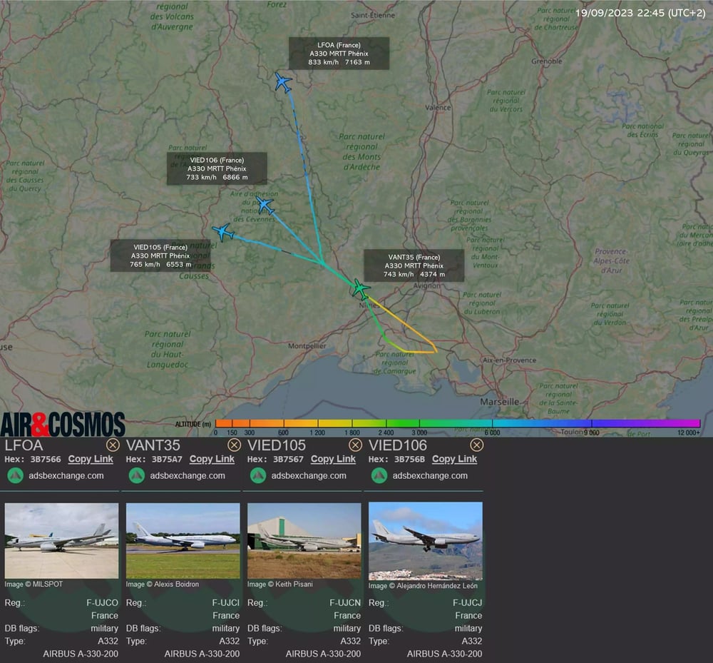 Départ de 4 ravitailleurs Phénix pendant l'exercice de raid aérien stratégique Poker 23-03.