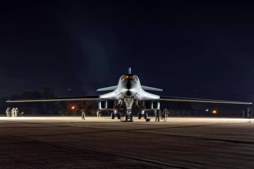 B-1B Lancer sur la base aérienne de Fairford durant le Bomber Task Force 24-1 (26/10/2023).
