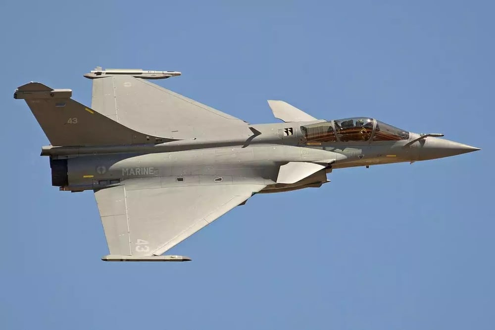 Le Rafale M, opéré par la Marine nationale, en exercice à proximité de la base aérienne de Saragosse, en Espagne.
