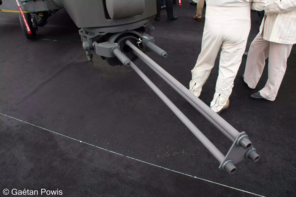 Canon de 20 mm équipant l'hélicoptère AW249 de Leonardo.