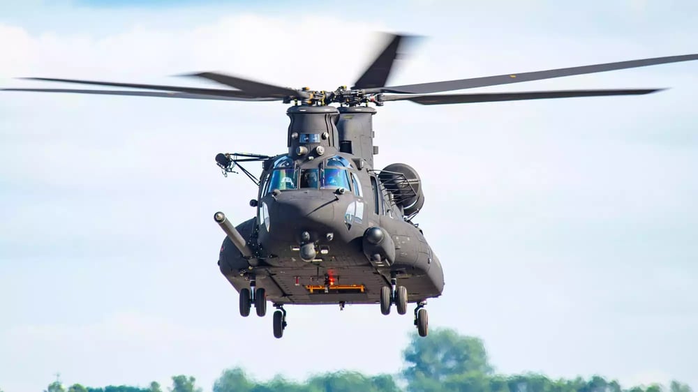 Hélicoptère de transport lourd MH-47G Block II des Forces spéciales de l'US Army.