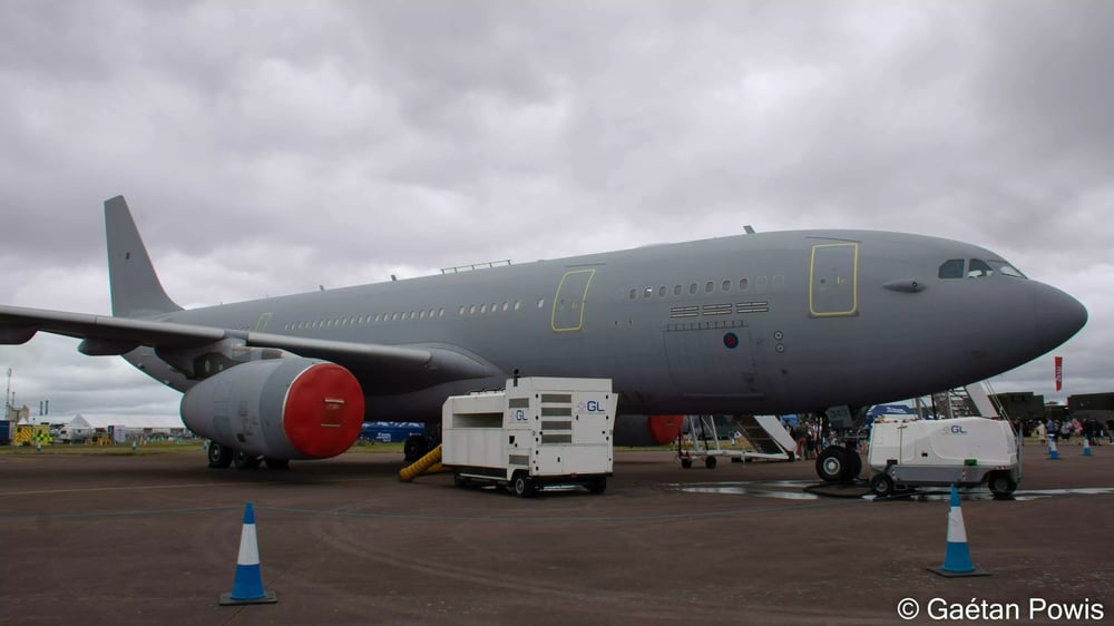 Avion ravitailleur Voyager (A330 MRTT) de la Royal Air Force durant RIAT 2024.
