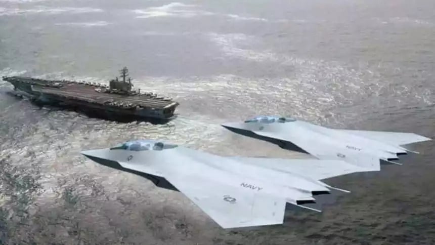 Rendu du F/A-XX (selon Boeing), l'avion de combat de sixième génération de l'US Navy.