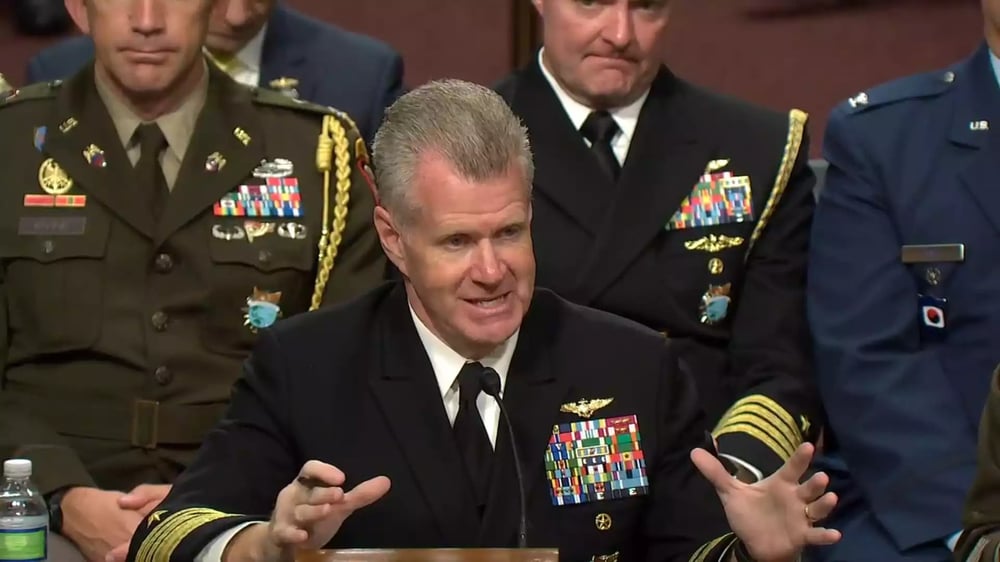Amiral (US Navy) S. J. Paparo (commandant de l'INDOPACOM) devant la commission sénatoriale fédérale des Forces armées américaines (10 avril 2025).