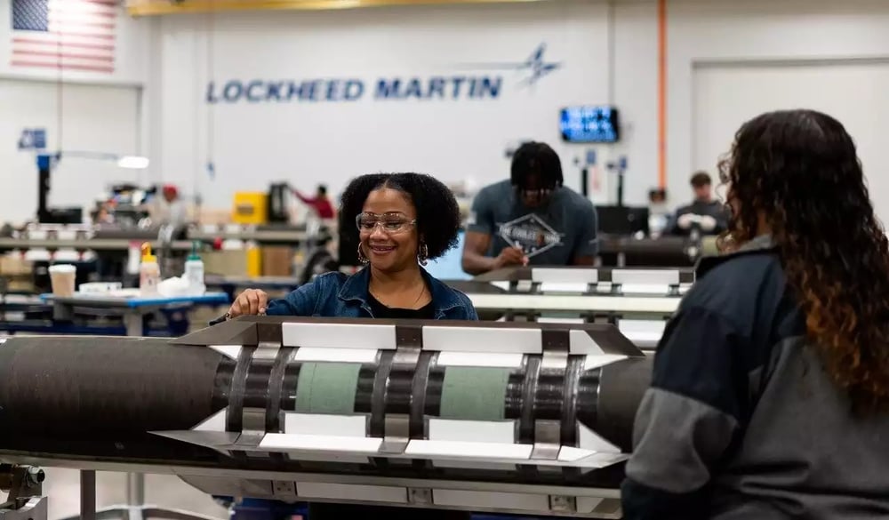 Chaine de production d'intercepteurs PAC-3 MSE au sein du site Lockheed Martin de Camden (Arkansas, États-Unis).