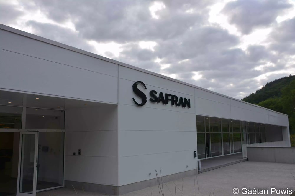 Entrée principale de Safran Blades à Marchin (Belgique).