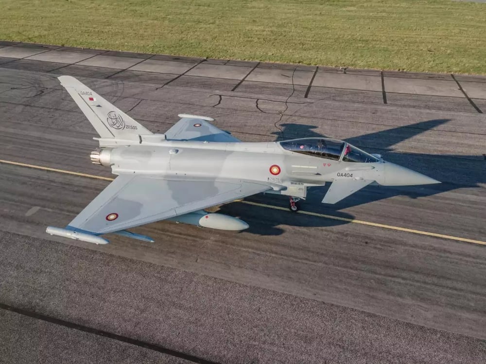 Le Eurofighter Typhoon qatari lors de son roll-out, le 15 août.