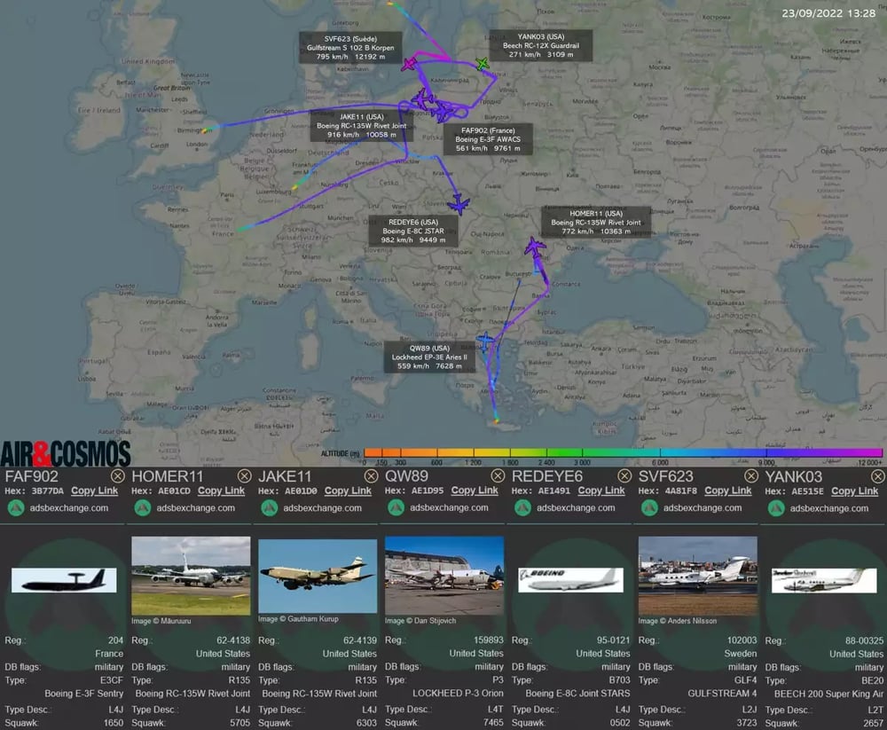 Surveillance de Kaliningrad et de la frontière Sud-Est de l'OTAN (23 septembre 2022).