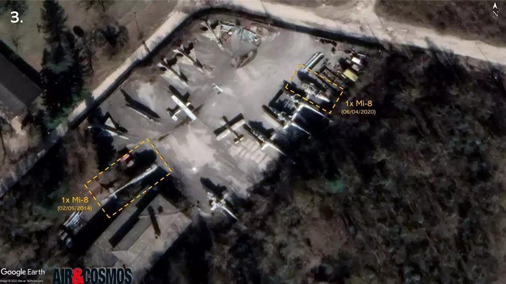 Nombreuses carcasses de MiG-21, Mi-24,... et de 2 Mi-8.