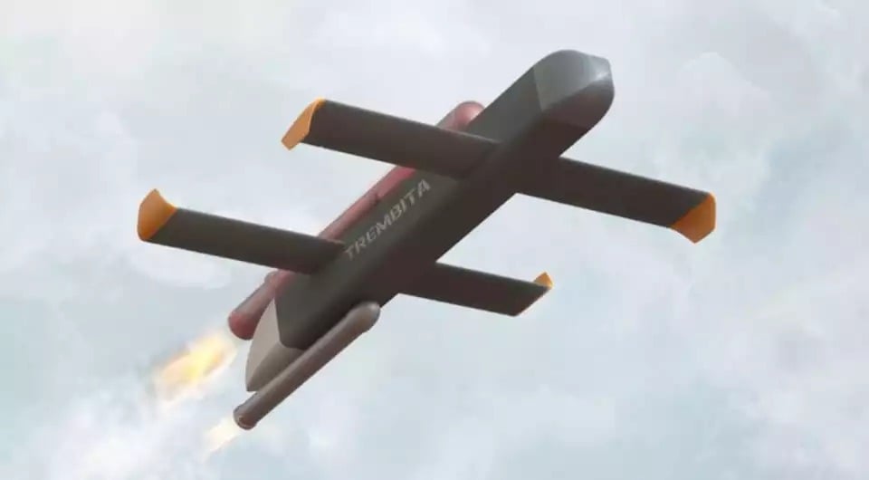 Design final du missile Trembita sur sa plaquette de présentation