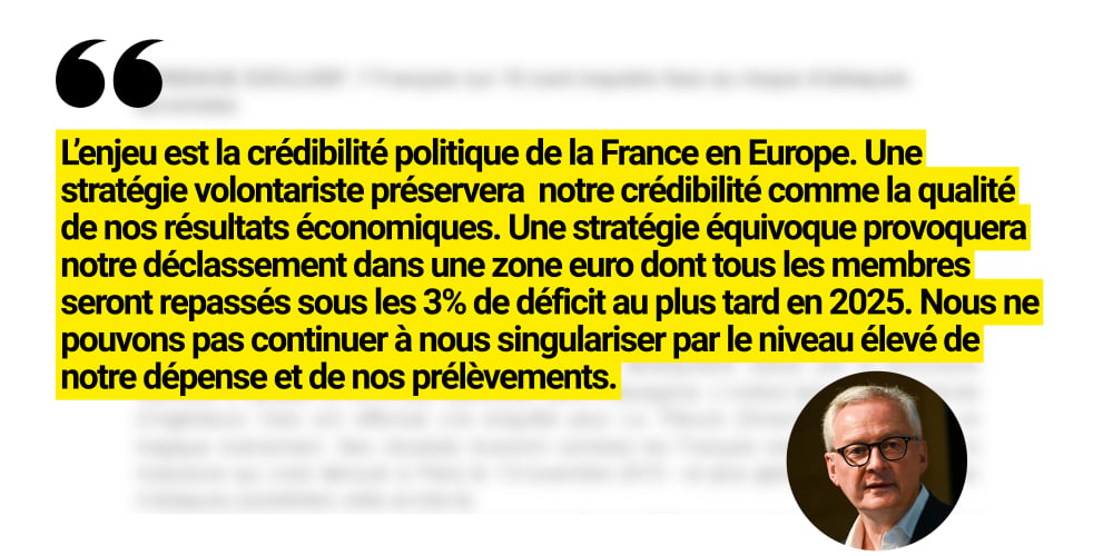Verbatim de la lettre envoyée par Bruno Lemaire à Emmanuel Macron.