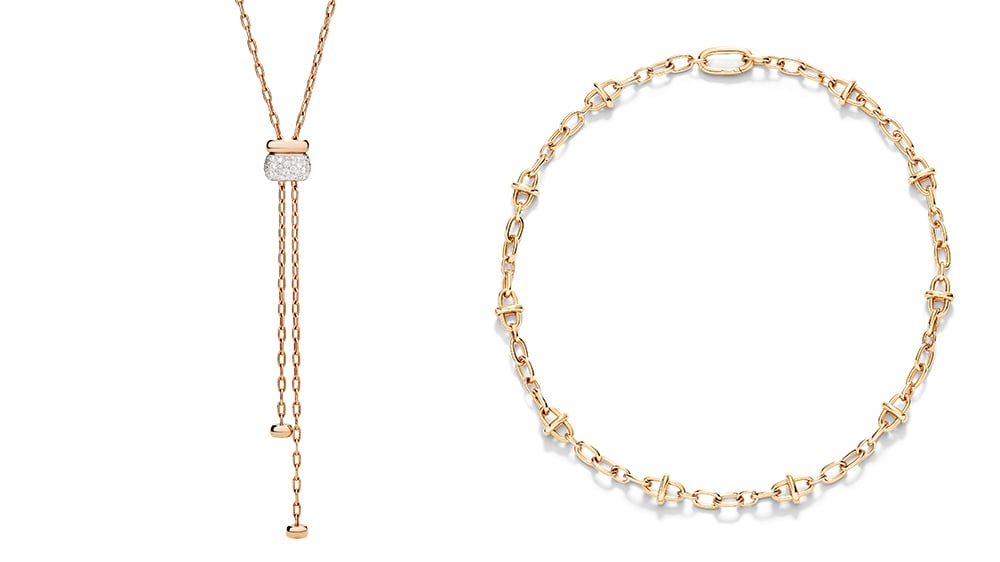 Pomellato - Collier Iconica en or rose 18 carats et diamants blancs.