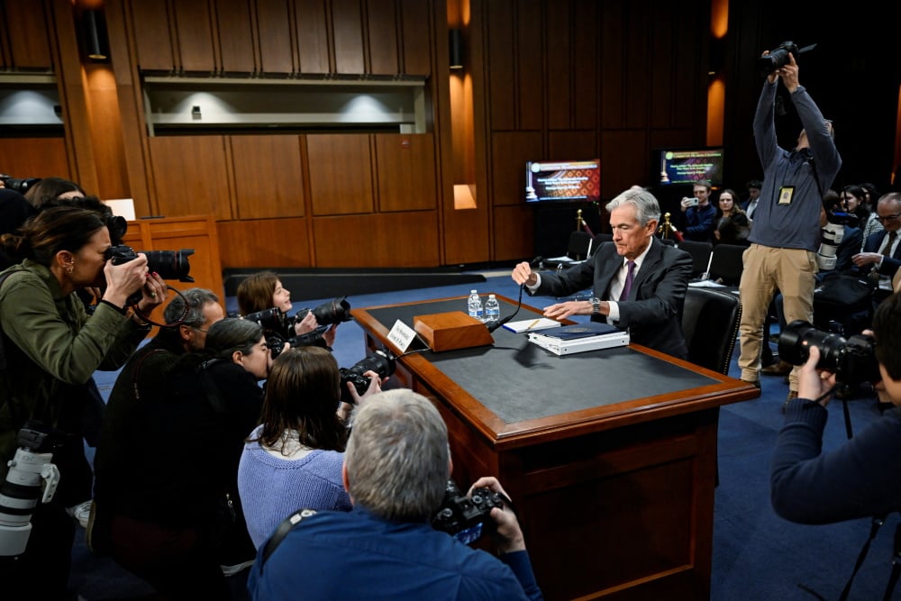 Jerome Powell devant une commission sénatoriale au Capitole à Washington.