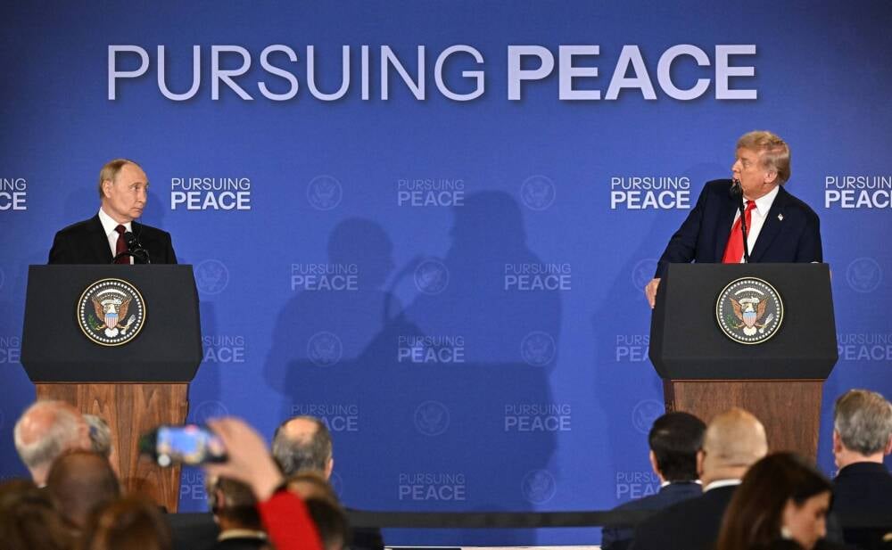 Donald Trump et Vladimir Poutine à Anchorage.