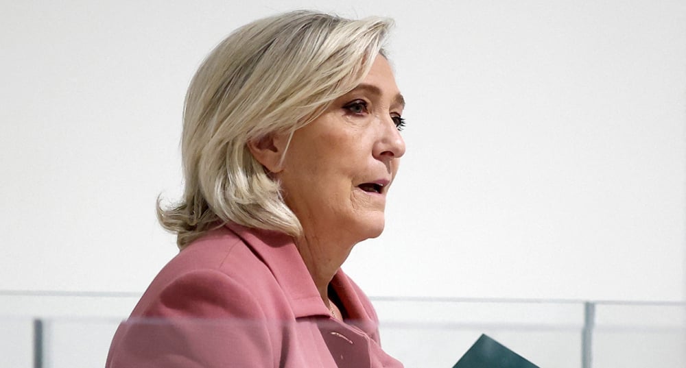 La présidente du groupe RN à l’Assemblée nationale Marine Le Pen.