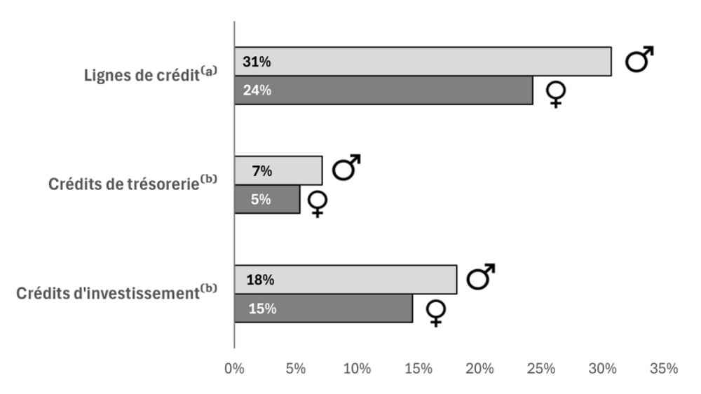 Demande de crédit bancaire : femmes dirigeantes vs hommes dirigeants