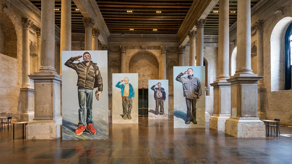 Vue de l’exposition « This is Ukraine : Defending Freedom », événement parallèle de la 59e International Art Exhibition – La Biennale di Venezia.
