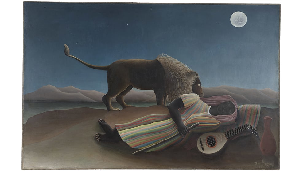 « La Bohémienne endormie », Henri Rousseau, 1897. Huile sur toile.