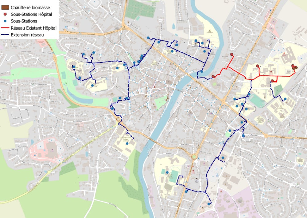 Plan du réseau Mayenne Biomasse