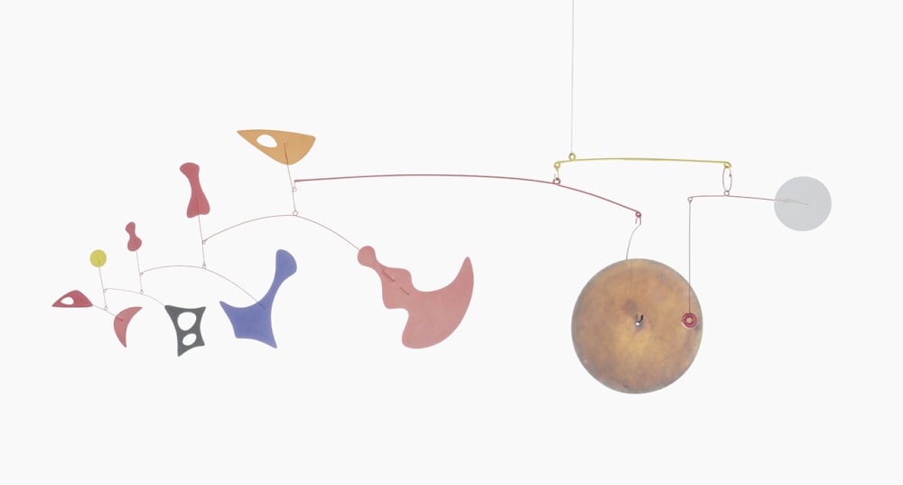 Alexander Calder, Dispersed Objects with Brass Gong, 1948.