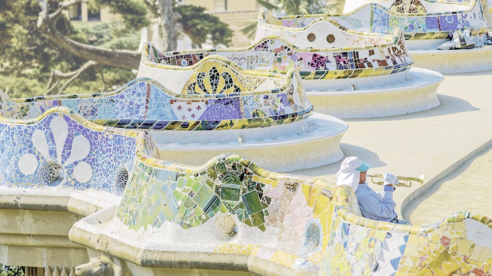 Les fameuses mosaïques du parc Güell.