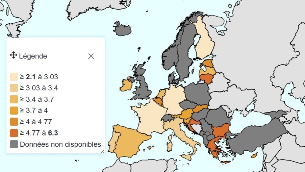 L'inflation en mai par pays de la zone euro.